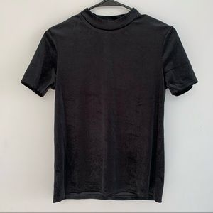 2/$15 ZARA Black Velvet-like Top
